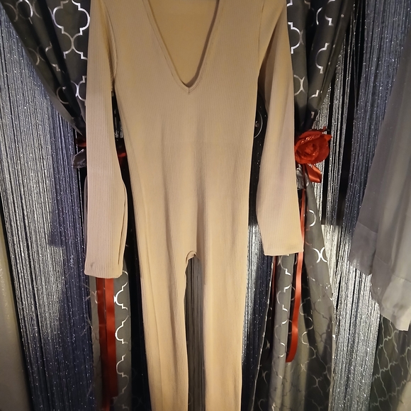 PINK Victoria's Secret Tan Skinny Jumpsuit - Picture 1 of 3